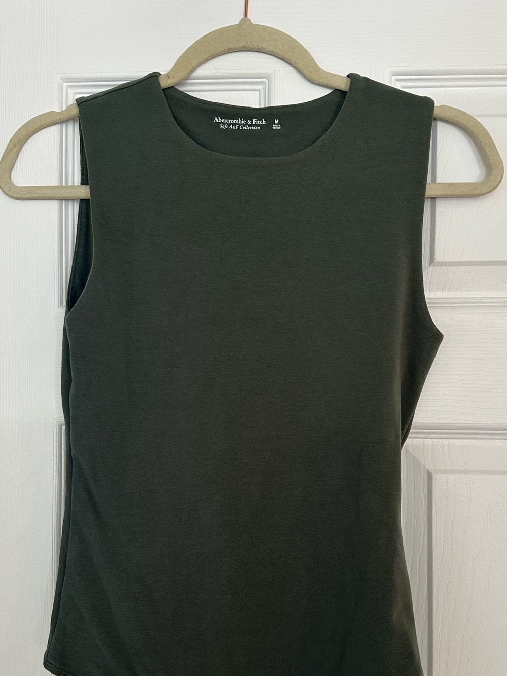 Abercrombie & Fitch Olive Green Sleeveless Crewneck bodysuit